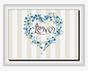 Digital Rectangle Graphic Design VALENTINE LOVE - BLUE FLORAL HEART - PNG SVG PDF JPEG Farmhouse Country Home VALENTINE'S DAY HOLIDAY Decoupage Sublimation &nbsp;Design Gift Crafters Delight - JAMsCraftCloset