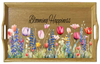 RECTANGLE SHAPED Digital Graphic Design BLOOMING HAPPINESS - TULIPS and BLUE LUPINE - PNG SVG Lake House Sign Farmhouse &nbsp;Country Home Cabin KITCHEN Wall Art Decor Wreath Design Gift Crafters Delight HAPPY CRAFTING - JAMsCraftCloset