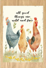 RECTANGLE SHAPED Digital Graphic Design HENS - WILD AND FREE - PNG SVG Lake House Sign Farmhouse Country Home Cabin Wall Art Shelf Sitter Decor Chef Gift Crafters Delight - JAMsCraftCloset