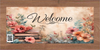 DIGITAL RECTANGLE Graphic Design FLORAL WELCOME - PNG SVG Lake House Sign Farmhouse Country Home Cabin Wall Art Shelf Sitter Decor Gift Crafters Delight {{ JAMsCraftCloset }}