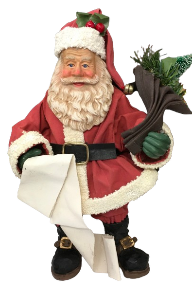 Shelf Sitter Santa With a Blank List Paper Mache Vintage Holiday Decoration Christmas Decor Gift Idea - JAMsCraftCloset