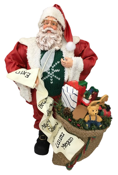 Shelf Sitter Santa With List and Hat Paper Mache Vintage Holiday Decoration Christmas Decor Gift Idea - JAMsCraftCloset