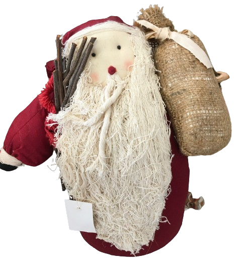 Primitive Santa Stuffed Sandbag Bottom Stuffed Fabric Vintage Holiday Decoration Christmas Decor Gift Idea - JAMsCraftCloset