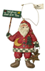Ornament Santa With Sign Wishes Just For You Vintage Resin Tree Decoration Gift Idea Discontinued Collectible - JAMsCraftCloset