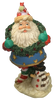 Shelf Sitters Blue Santa With Wreath Around His Neck Resin Vintage Holiday Decoration Christmas Decor Gift Idea Discontinued - JAMsCraftCloset