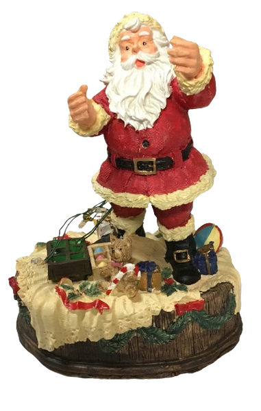 Shelf Sitters SANTA REACHING OUT WITH TOYS AND LIGHTS Resin Vintage Holiday Decoration Christmas Decor Gift Idea Discontinued - JAMsCraftCloset