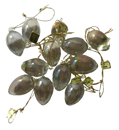 Vintage Set of 12 Solid Glass Pearlescent Easter Egg Ornaments Tree Decorations Easter Egg Tree Collectible Rare Discontinued Gift Idea MADE IN CHINA - JAMsCraftCloset