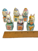 Vintage Wooden Easter Bunny and Egg Block Ornaments - Holiday Decorations - 6 Total - Tree Decorations Easter Egg Tree Collectible Rare Discontinued Gift Idea - JAMsCraftCloset