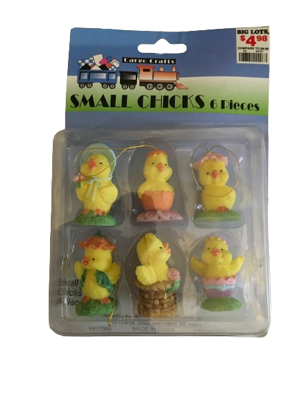 Vintage Bisque-Resin Small Chicks Easter Ornaments - Holiday Decorations - 6 Total - Tree Decorations Easter Egg Tree Collectible Rare Discontinued Gift Idea - JAMsCraftCloset
