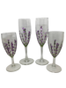 Stemware Champagne Glasses Floral Hand Painted &nbsp;Set of 2 &nbsp;Purple and White Barware Drinkware Kitchen Decor Bar Decor Gift&nbsp; Home Decor One of a Kind Wedding Gift - JAMsCraftCloset