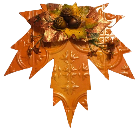 MAPLE LEAF Faux Ceiling Tile Handmade and Hand Painted Wall Art Shelf Sitter Collectible Fall Decor Kitchen Decor Gift Idea Home Decor Unique - JAMsCraftCloset