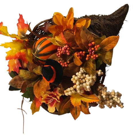 Basket Large Horn of Plenty Cornucopia Vintage Natural Woven Filled With Lots of Fall Decorations Fall Thanksgiving Decor Centerpiece Dining Room Kitchen Decor Home Decor Country Decor Cottage Chic Gift - JAMsCraftCloset