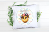 ROUND DIGITAL Graphic Design CHICK WITH FLOWERS IN HER HAIR - HAPPY EASTER Sublimation PNG SVG Country Farmhouse Home Decor Sign Shelf Sitter Wall Art Decor Wreath EASTER Design Gift Crafters Delight - JAMsCraftCloset