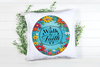 ROUND Digital Graphic Design - WALK BY FAITH VIBRANT FLORAL BLUE BACKGROUND - Wedding Gift HOME DECOR Sublimation Decoupage PNG SVG PDF JPEG Country Farmhouse Wall Art Shelf Sitter Gift Crafters Delight - JAMsCraftCloset