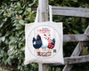 DIGITAL ROUND Graphic Design PATRIOTIC GOD BLESS AMERICA CHICKENS - PNG-JPEG-PDF-SVG-Decoupage-Sublimation Design Graphic Country Farmhouse Home Decor HOLIDAY Decor Gift Crafters Delight - JAMsCraftCloset