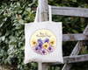 ROUND Digital Graphic Design HAVE A BEAUTIFUL DAY 2 Purple Yellow Floral YELLOW Background Wedding Gift First Home Sublimation Decoupage PNG SVG Country Farmhouse Home Decor Wall Art Shelf Sitter Gift Crafters Delight - JAMsCraftCloset