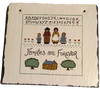 Antique Roof Slate Hand Painted FAMILIES ARE FOREVER RED AND GOLD HOUSE Unique Country Farmhouse Wall Art Amish/Pilgrims Gift