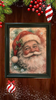 Vintage Wood Frame Decoupage On Glass SANTA SNOWFLAKES HOLLY Christmas Wall Art Shelf Sitter Gift Idea JAMsCraftCloset