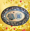 Plastic OVAL TRAY Farmhouse Country Home Holiday Decor BLUE AND WHITE MERRY CHRISTMAS Wall Art &nbsp;- JAMsCraftCloset