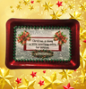 PLASTIC Tray Sparkly RED - CHRISTMAS IS DOING SOMETHING EXTRA FOR SOMEONE - HOLIDAY Wall Art Handmade Decoupaged Upcycled Metal Tray Gift - JAMsCraftCloset