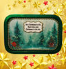 Metal Tray GREEN - CHRISTMAS IN THE HEART - CHRISTMAS IN THE AIR - HOLIDAY Wall Art Handmade Decoupaged Upcycled Metal Tray Gift - JAMsCraftCloset