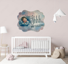 Large FANCY SHAPED Wooden Decoupaged NURSERY SIGN Farmhouse Country Wall Art BABY SLEEPING - BOY and GIRL Handmade BABY SHOWER Gift Idea Crafters Delight - JAMsCraftCloset