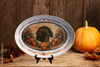 Plastic OVAL WHITE TRAY Farmhouse Country Kitchen Home Thanksgiving Decor TURKEY AND PUMPKINS Wall Art Shelf Sitter Handmade &nbsp;- JAMsCraftCloset