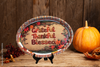 Plastic OVAL WHITE TRAY Farmhouse Country Kitchen Home Decor GRATEFUL THANKFUL BLESSED PLAID BORDER Wall Art Shelf Sitter Handmade &nbsp;- JAMsCraftCloset