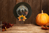 PLATE CHARGER BLACK PLASTIC ROUND DECOUPAGED Upcycled Repurposed Wall Art or Shelf Sitter THREE WITCHES Halloween Decor Home Decor Gift {{ JAMsCraftCloset }}