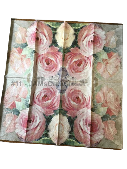 NAPKIN 11 PINK ROSES Decoupage Craft Supplies Paper Crafts Card Making Journaling Mixed Medium Crafters Delight