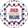 ROUND Digital Graphic Design Patriotic RED WHITE BLUE Sublimation PNG SVG Door Sign Wall Art Wreath Design Entrance Design Crafters Delight HAPPY CRAFTING - Digital Graphic Design - JAMsCraftCloset