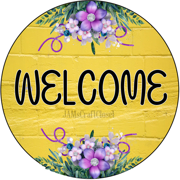 ROUND Digital Graphic Design WELCOME 1 Sublimation PNG SVG Door Sign Wall Art Wreath Design Entrance Design Crafters Delight HAPPY CRAFTING - Digital Graphic Design - JAMsCraftCloset