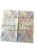 NAPKIN 14 PINK AQUA GOLD FLORAL Decoupage Craft Supplies Paper Crafts Card Making Journaling Mixed Medium Crafters Delight - JAMsCraftCloset