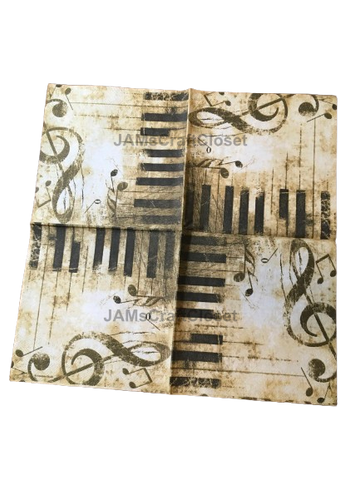 NAPKIN 16 PIANO KEYS Decoupage Craft Supplies Paper Crafts Card Making Journaling Mixed Medium Crafters Delight - JAMsCraftCloset