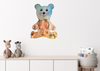 Wood Peg Bear - Hot Air Balloon Design - Child's Room or Nursery Decor - Decoupage - Wall Art - Storage - Gift Idea