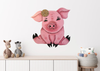 Wooden PIG 1 Hand Painted Hand Cut Pen and Ink Handmade Kitchen Decoration Wall Art Tier Tray Decoration Nursery Bathroom Home Decor Folk Art Primitive Gift Idea Unique Farmhouse Country Decor - JAMsCraftCloset