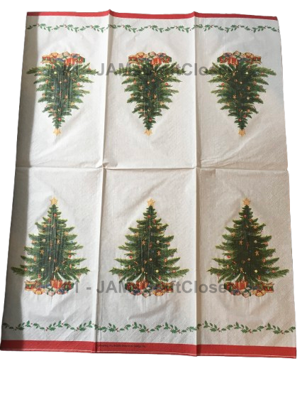 NAPKIN 1 Christmas Tree Decoupage Craft Supplies Paper Crafts Card Making Journaling Mixed Medium Crafters Delight - JAMsCraftCloset
