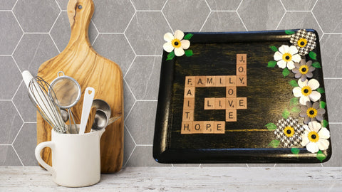 Wall Art Handmade Scrabble Pieces JOY FAMILY LOVE LIVE FAITH HOPE Home Decor Gift Idea Repurposed Up-Cycled JAMsCraftCloset