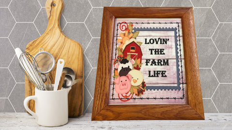 LOVIN THE FARM LIFE Vintage Natural Oak Wood Frame Sublimation on Metal Positive Saying Wall Art Home Decor Gift Idea One of a Kind-Unique-Home-Country-Decor-Cottage Chic-Gift - JAMsCraftCloset