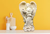 Figurine Angel Holding Bird Music Box White Trimmed in Gold Vintage Beautiful Details Home Decor-Country Decor-Primitive Decor-Cottage Chic Decor- Victorian Decor-Gift - JAMsCraftCloset