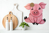 Wooden PIG 1 Hand Painted Hand Cut Pen and Ink Handmade Kitchen Decoration Wall Art Tier Tray Decoration Nursery Bathroom Home Decor Folk Art Primitive Gift Idea Unique Farmhouse Country Decor - JAMsCraftCloset