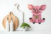 Wooden PIG 5 Hand Painted Hand Cut Pen and Ink Handmade Kitchen Decoration Wall Art Tier Tray Decoration Nursery Bathroom Home Decor Folk Art Primitive Gift Idea Unique Farmhouse Country Decor - JAMsCraftCloset