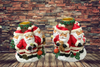 Shelf Sitters SANTA CANDLESTICK HOLDERS Set of 2 Ceramic Vintage Holiday Decoration Christmas Decor Gift Idea - JAMsCraftCloset