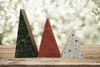 CHRISTMAS TREES SET 3 Chunky Wooden Hand Painted Handmade Sparkly Christmas Holiday Winter Decoration Home Decor Set of 3 - JAMsCraftCloset