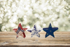 PATRIOTIC STARS SET 3 Chunky Wooden Hand Painted Handmade Sparkly Love America Patriotic Decoration Home Decor Holiday Set of 3- JAMsCraftCloset