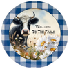 ROUND Digital Graphic Design WELCOME TO THE FARM Cow Dasies Wedding Gift First Home Sublimation Decoupage PNG SVG Country Farmhouse Home Kitchen Decor Wall Art Shelf Sitter Gift Crafters Delight - JAMsCraftCloset