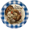 ROUND Digital Graphic Design - HAPPY THANKSGIVING - Turkey With Flowers - Wedding Gift HOME DECOR Sublimation Decoupage PNG SVG PDF JPEG Country Farmhouse Wall Art Shelf Sitter Gift Crafters Delight - JAMsCraftCloset