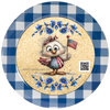 DIGITAL ROUND Graphic Design PATRIOTIC 4th OF JULY CHICK WITH FLAG - PNG-JPEG-PDF-SVG-Decoupage-Sublimation Design Graphic Country Farmhouse Home Decor HOLIDAY Decor Gift Crafters Delight - JAMsCraftCloset