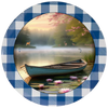 ROUND Digital Graphic Design LONELY BOAT WITH DEER AND FISH Decor Lake Scene With Animals First Home Sublimation Decoupage PNG SVG Country Farmhouse Home Decor Wall Art Shelf Sitter Gift Crafters Delight - JAMsCraftCloset