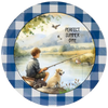 ROUND Digital Graphic Design PERFECT SUMMER DAY Little Boy and Dog Fishing First Home Sublimation Decoupage PNG SVG Country Farmhouse Home Decor Wall Art Shelf Sitter Gift Crafters Delight - JAMsCraftCloset
